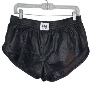 Abercrombie and Fitch women’s running shorts. No built in underwear, comfy!